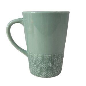 Starbucks Tall Texture Basketweave Mug Green 14oz Bottom Coffee Tea Ceramic 2006
